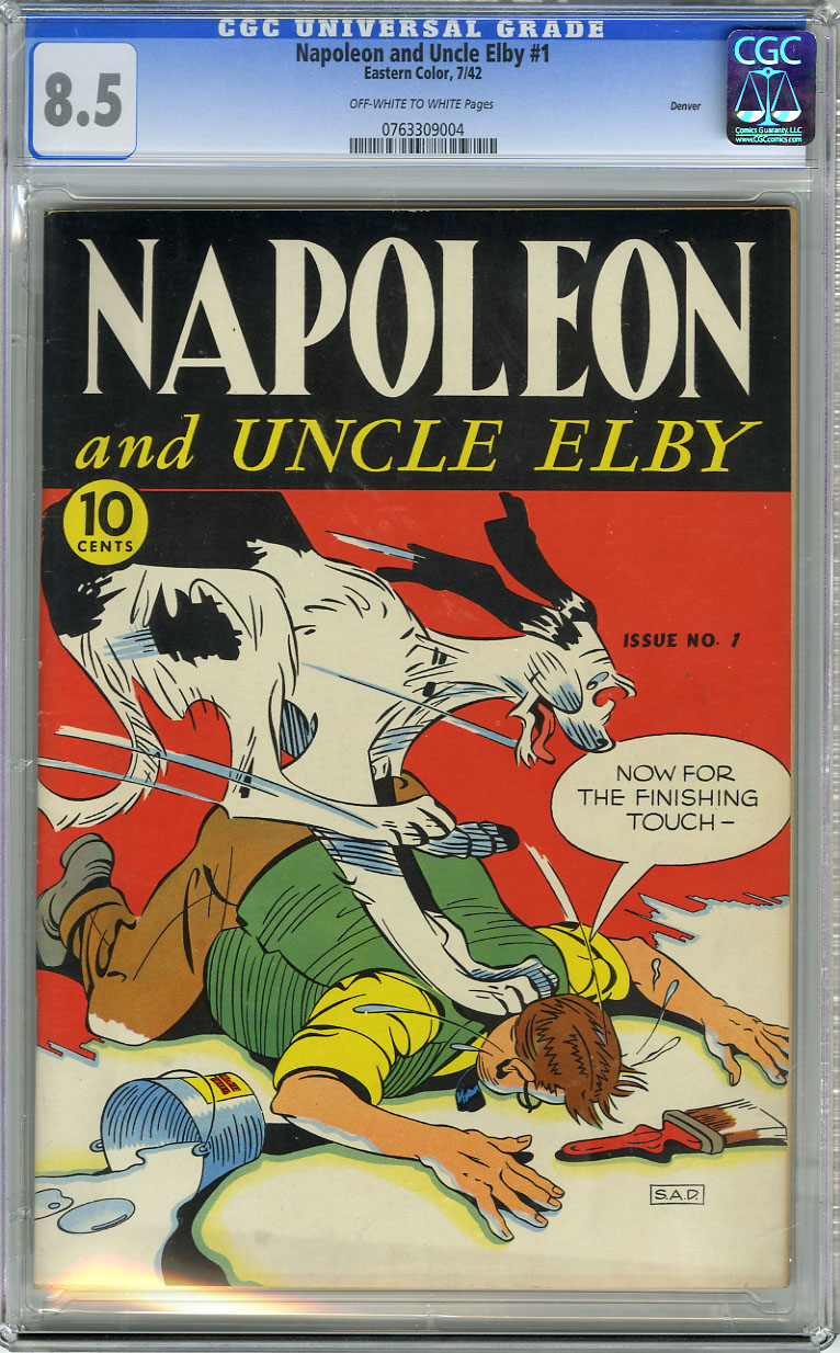 NAPOLEON AND UNCLE ELBY #1 CGC VF+ 8.5 - OWW pg DENVER