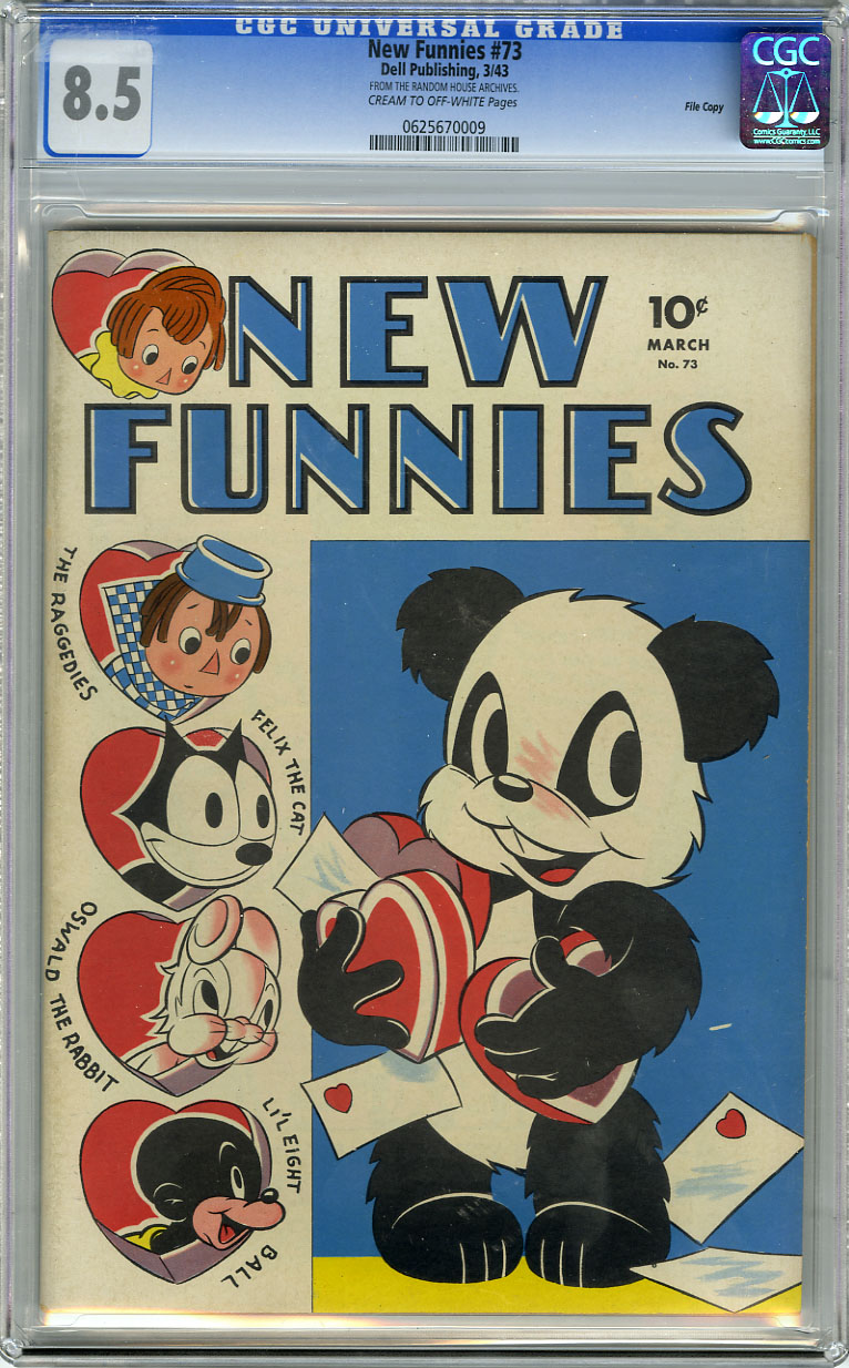 NEW FUNNIES #73 - CGC VF+ 8.5 - COW Pages - FILE COPY