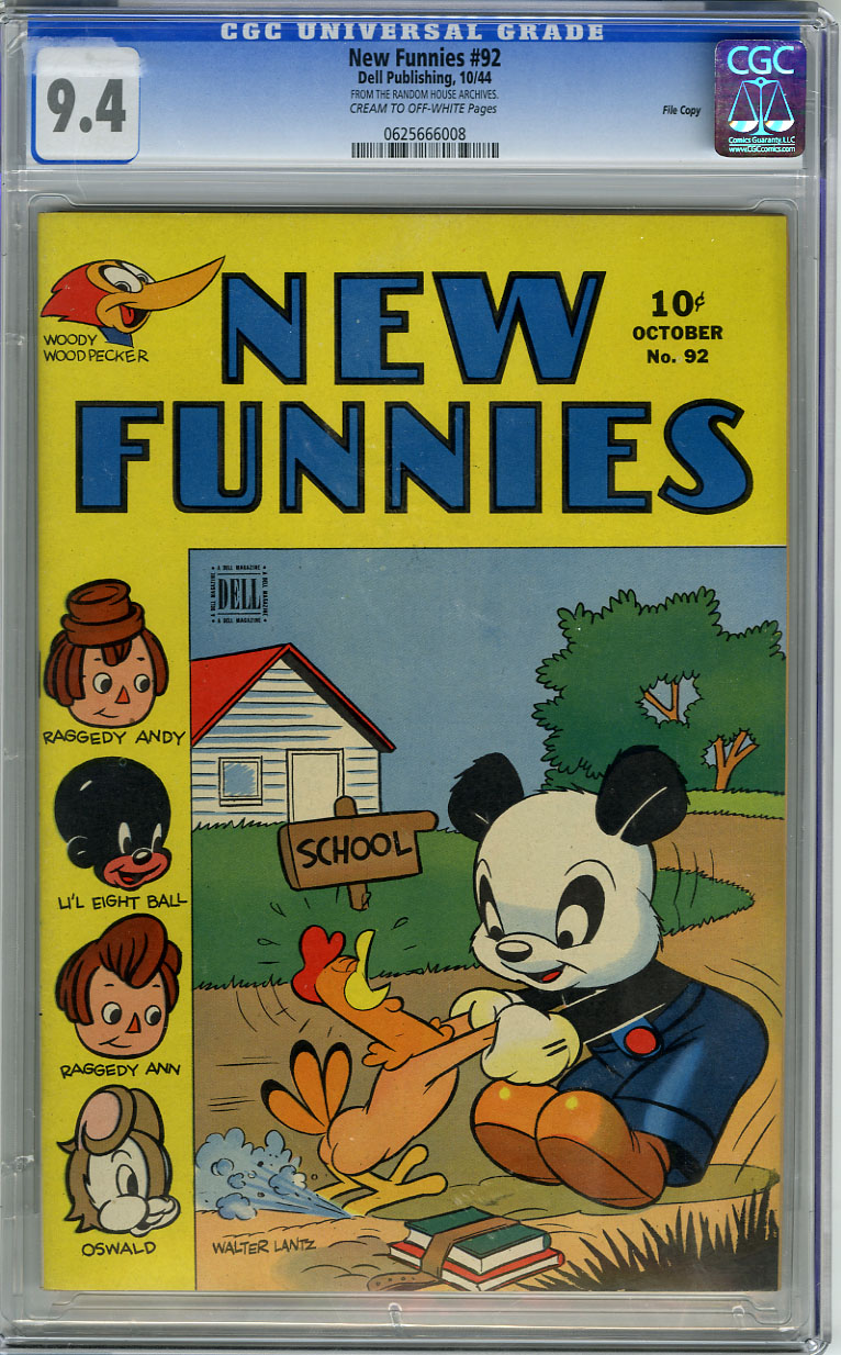 NEW FUNNIES #92 (1944) CGC NM 9.4  COW Pages  FILE COPY