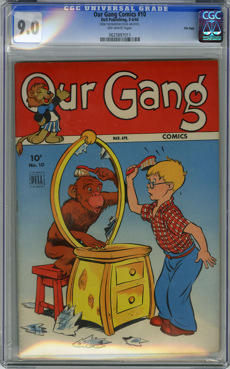 OUR GANG COMICS #10 - CGC VF/NM 9.0 - OW pg - FILE COPY