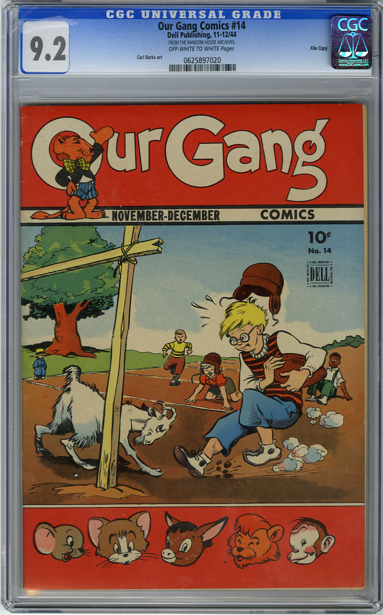 OUR GANG COMICS #14 - CGC NM- 9.2 - OWW pg - FILE COPY