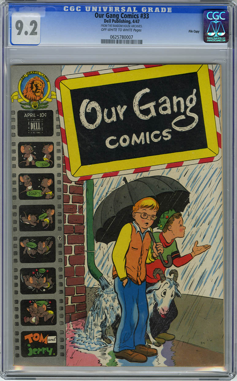 OUR GANG COMICS #33 - CGC NM- 9.2 - OWW pg - FILE COPY