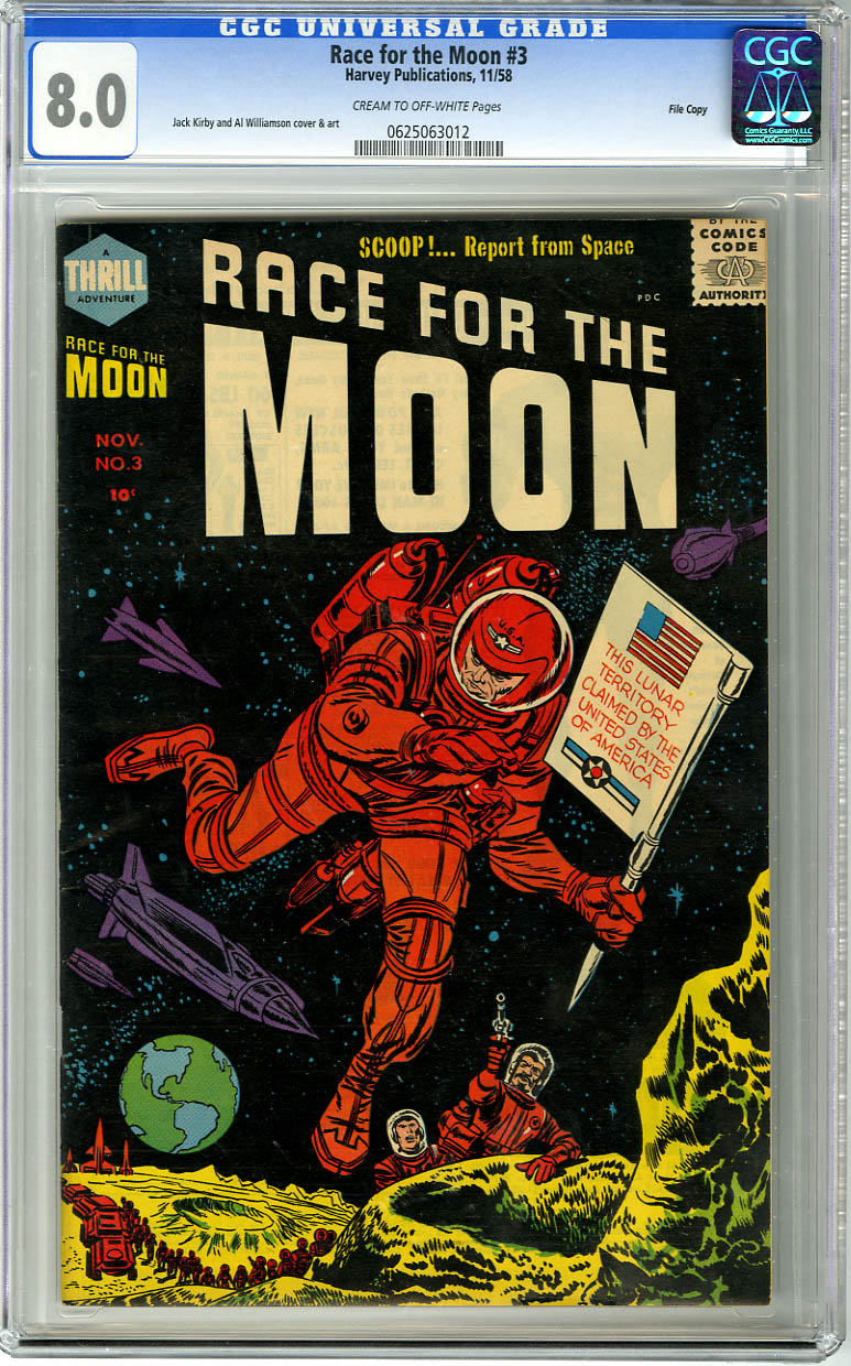 RACE FOR THE MOON #3 CGC VF 8.0 - COW Pages - FILE COPY