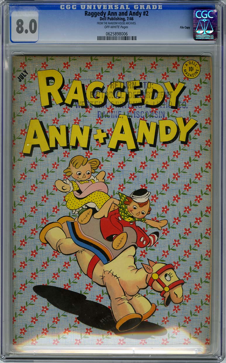 RAGGEDY ANN AND ANDY #2  CGC VF 8.0 - OW pg - FILE COPY
