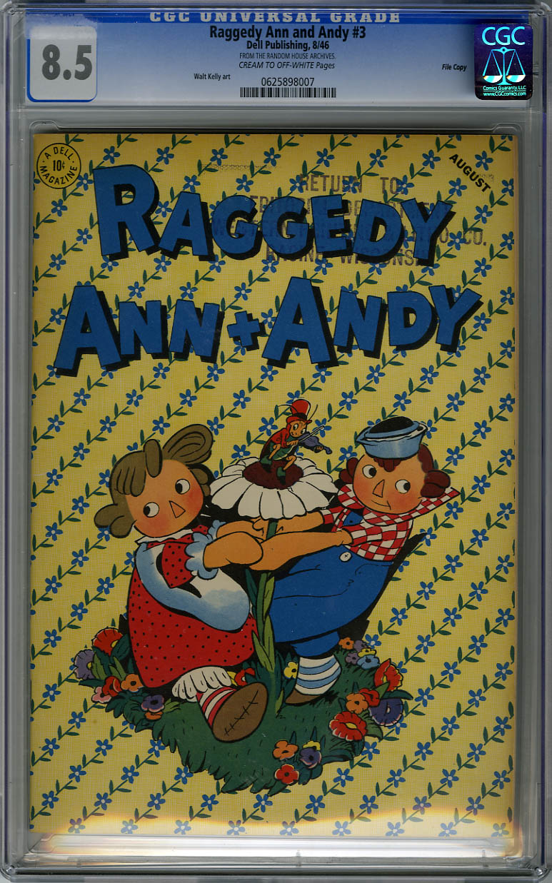 RAGGEDY ANN AND ANDY #3 CGC VF+ 8.5 - COW pg  FILE COPY