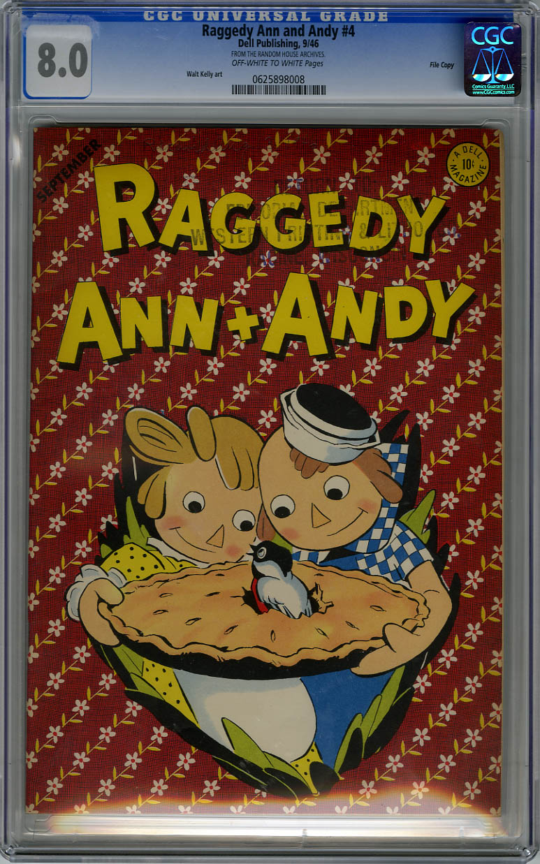 RAGGEDY ANN AND ANDY#4  CGC VF 8.0 - OWW pg - FILE COPY
