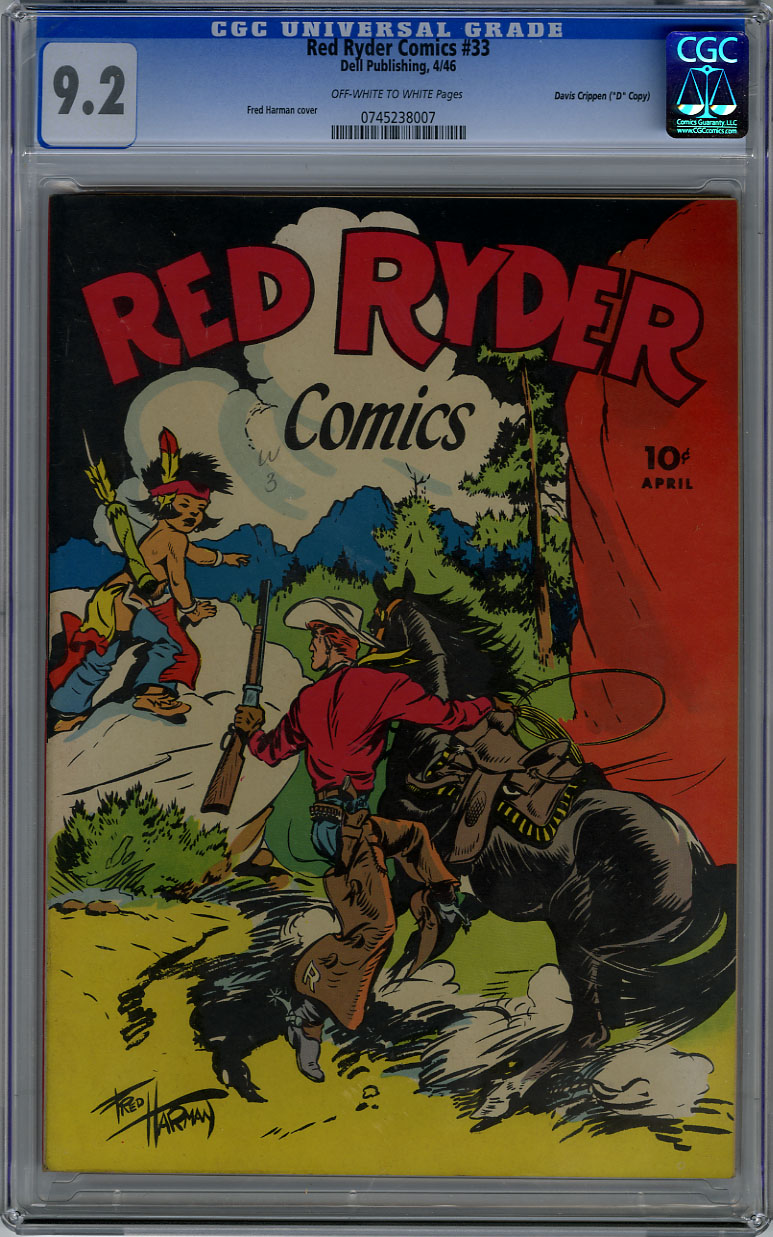RED RYDER COMICS #33 - CGC NM- 9.2 - OWW Pages - D COPY