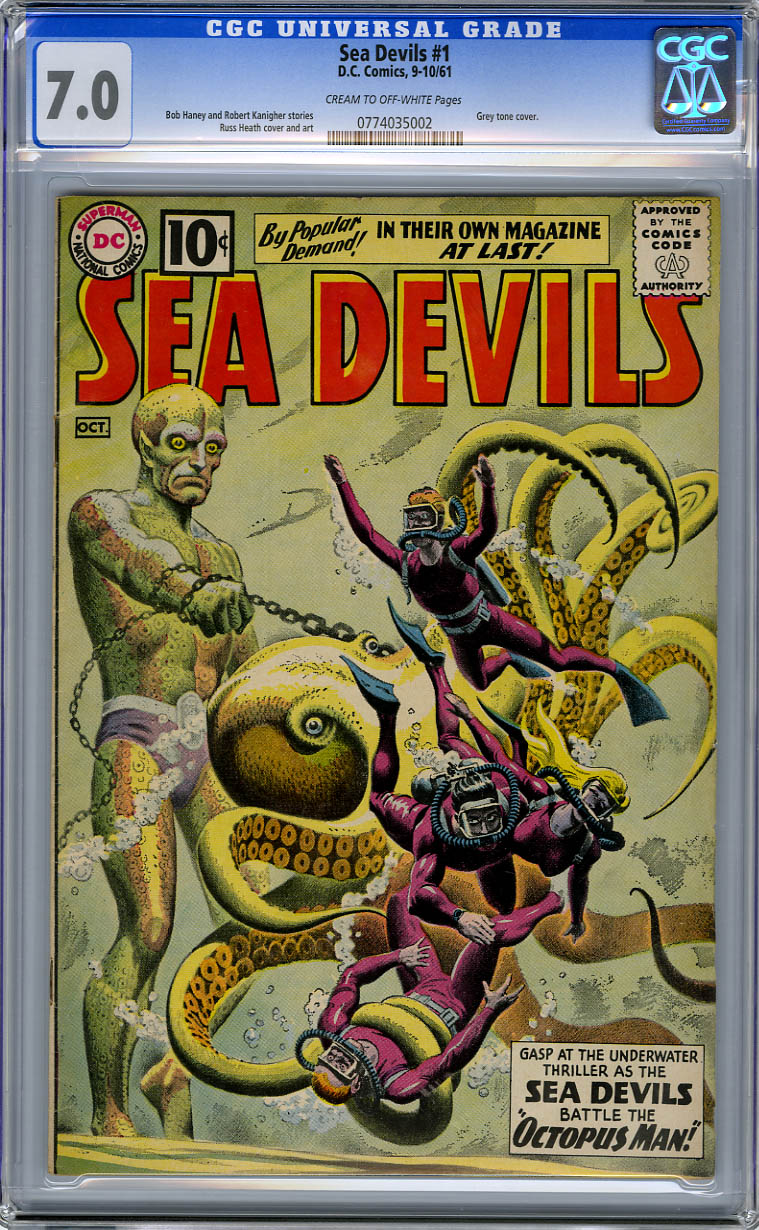 SEA DEVILS #1 (1961) CGC FN/VF 7.0 COW Pages