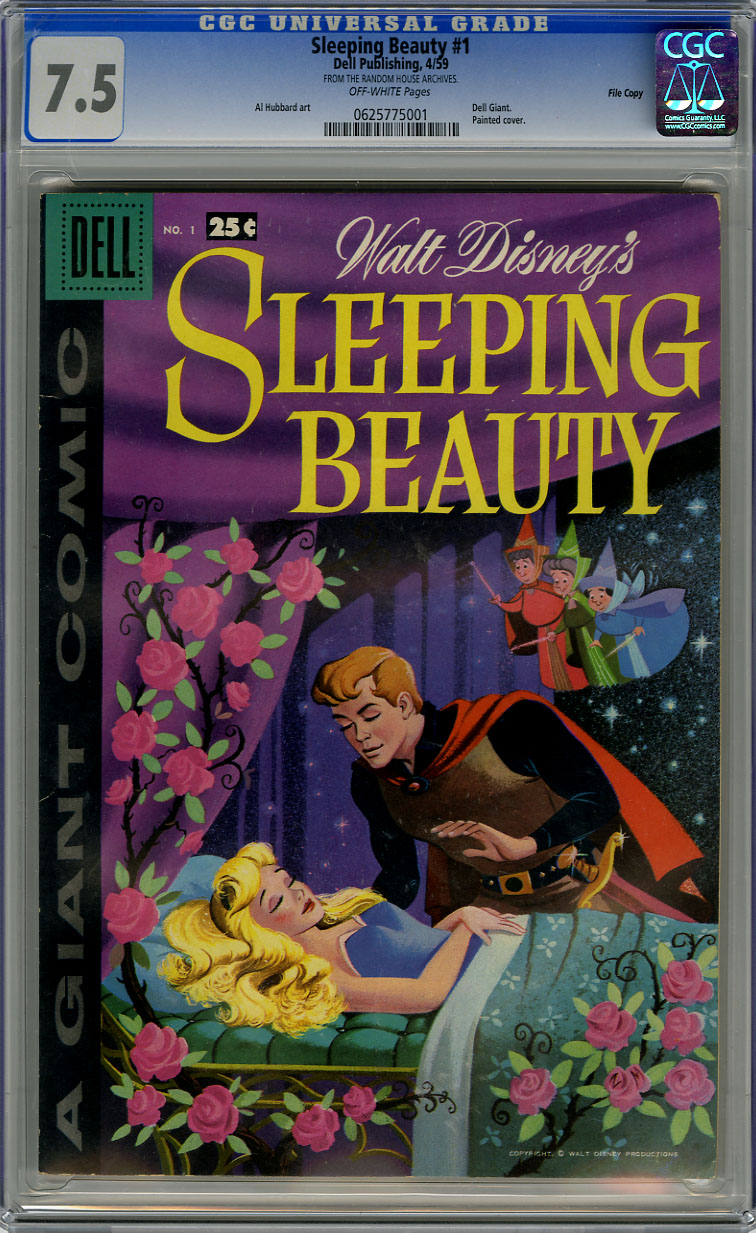 SLEEPING BEAUTY #1 (1959) CGC VF- 7.5 OW Pg - FILE COPY