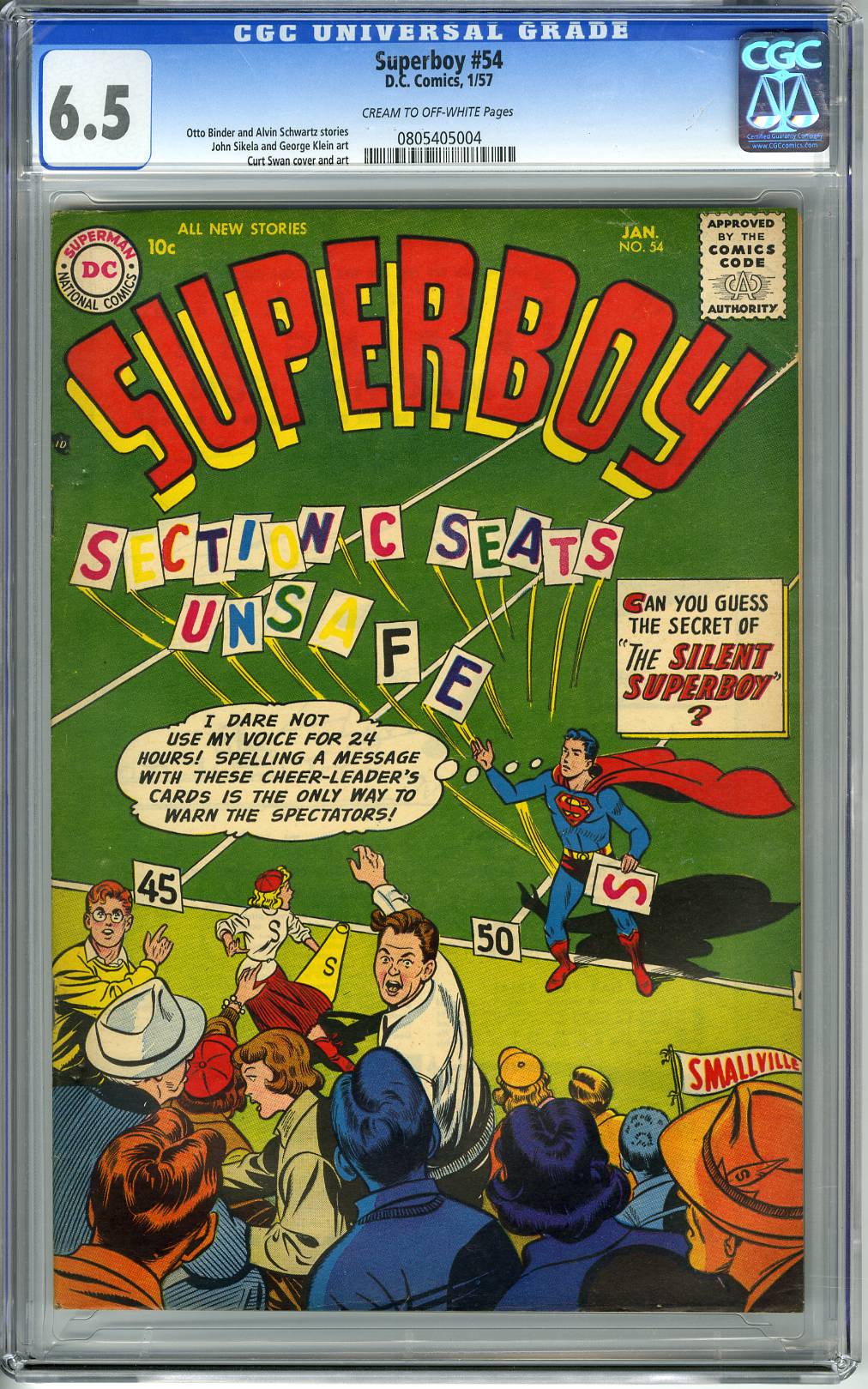 SUPERBOY #54 CGC 6.5 - OTTO BINDER- ALVIN SCHWARTZ 1957