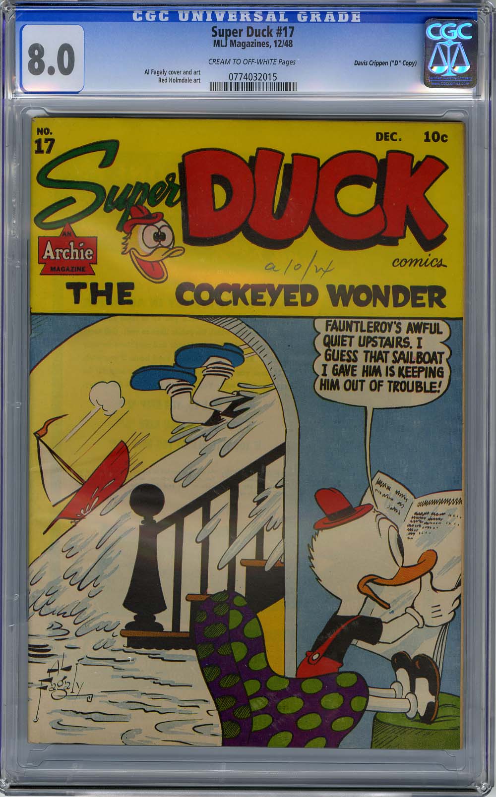 SUPER DUCK #17 (1947) CGC VF 8.0  COW Pages - "D" Copy