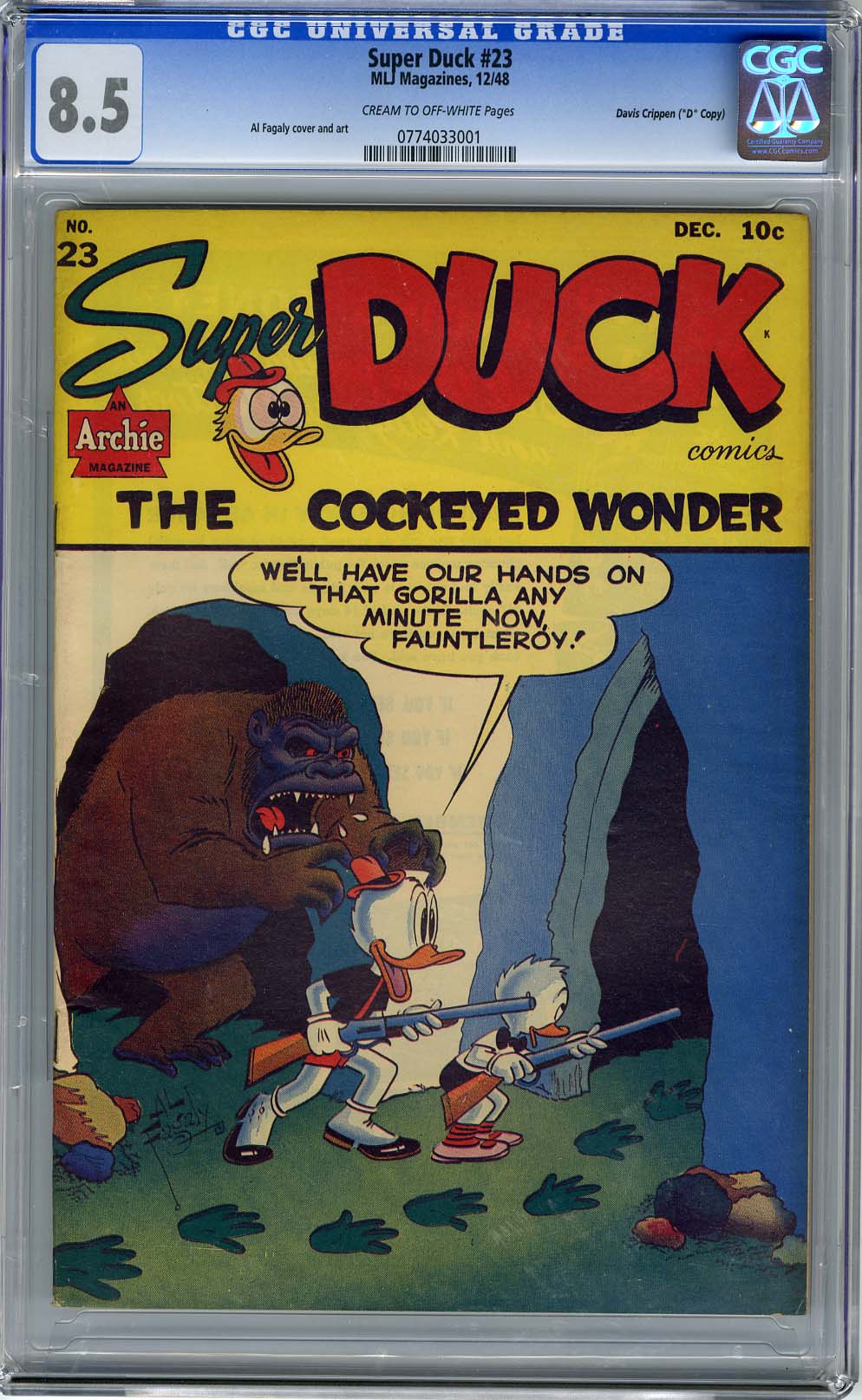 SUPER DUCK #23 (1948) CGC VF+ 8.5 COW Pages "D" COPY