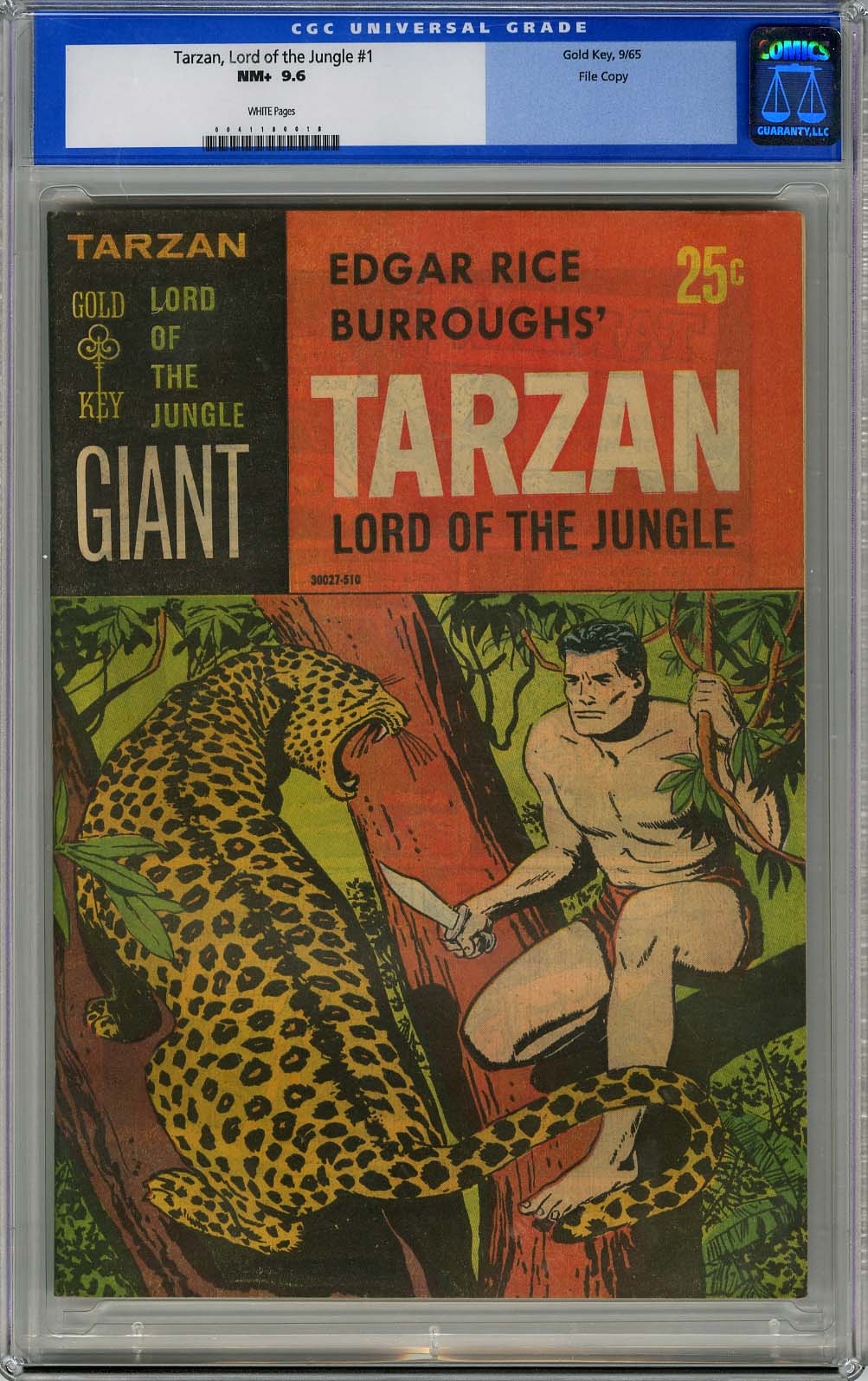 TARZAN LORD OF THE JUNGLE #1 CGC VF+ 9.6 WHT FILE COPY
