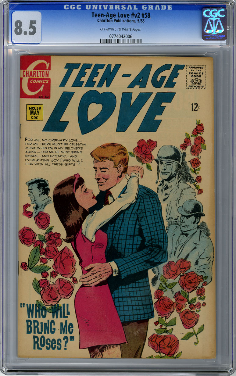 TEEN-AGE LOVE #v2 #58 (1968) CGC VF+ 8.5 OWW Pages