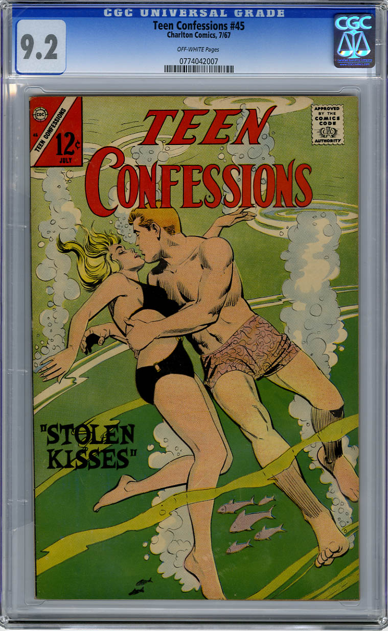 TEEN CONFESSIONS #45 (1967) CGC NM- 9.2 OW Pages - HIGHEST GRADED!