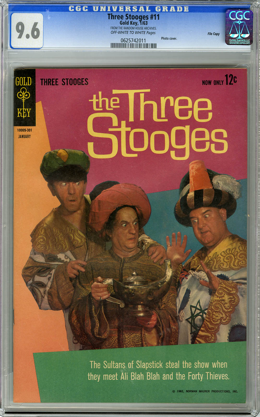 THREE STOOGES #11 (1963) CGC NM+ 9.6 OWW Pages