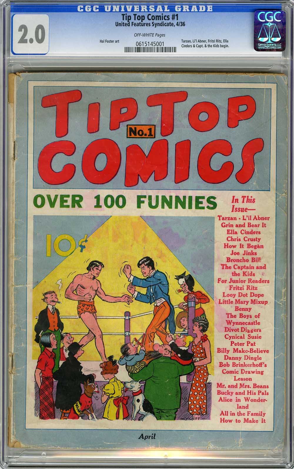TIP TOP COMICS #1 (1936) CGC GD 2.0 OW Pages