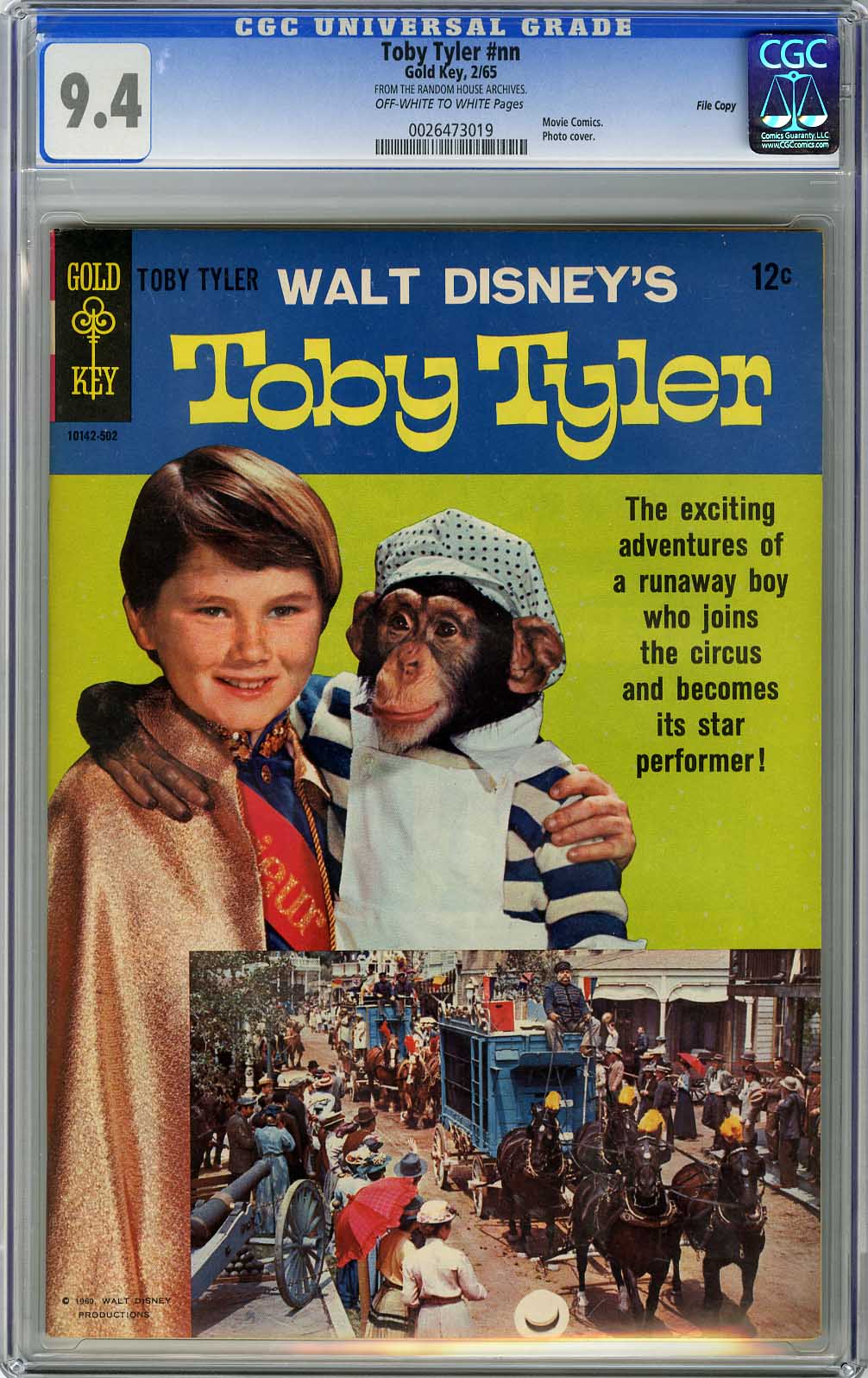 TOBY TYLER #nn CGC NM 9.4 OWW Pages FILE COPY - DISNEY