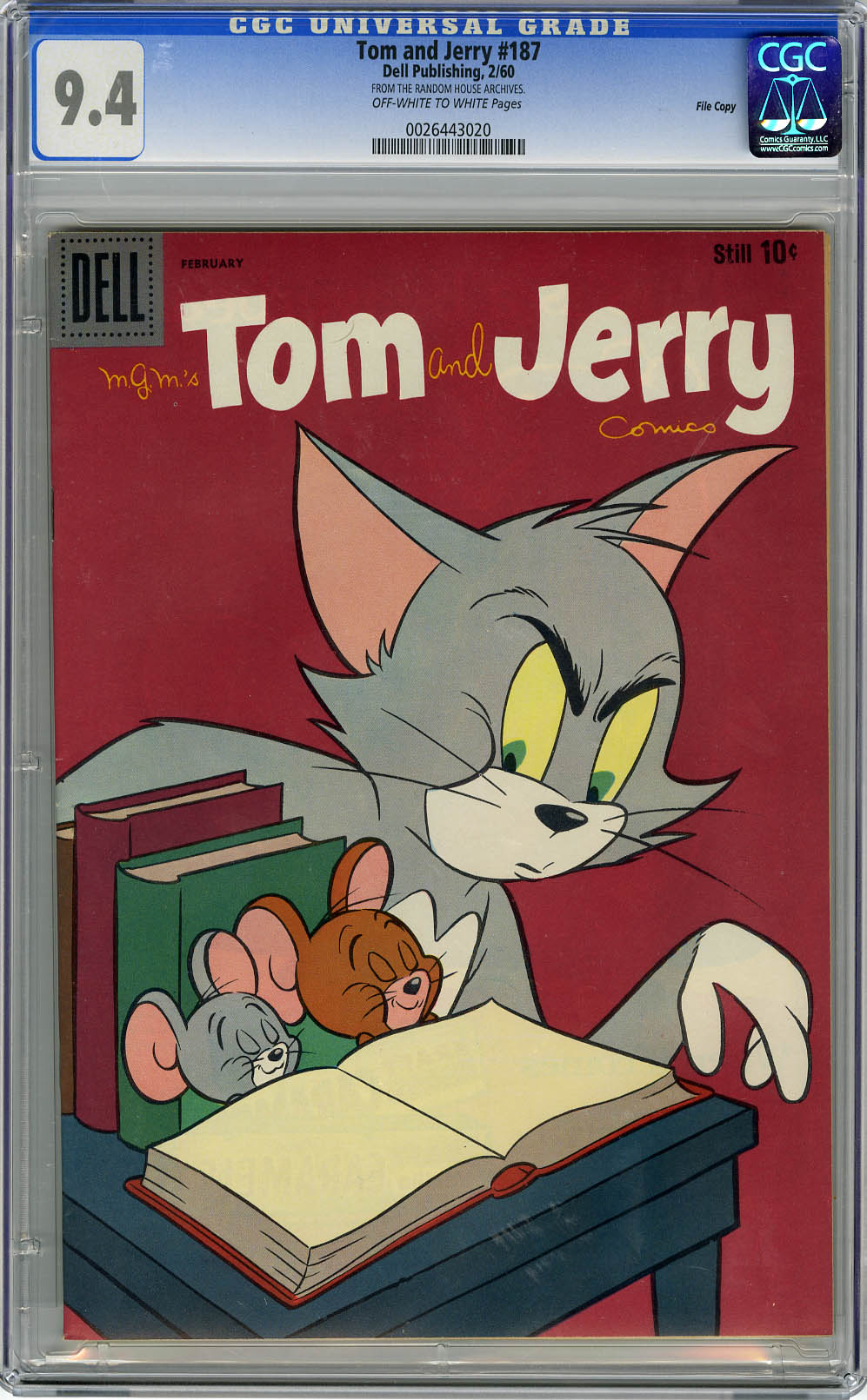 TOM AND JERRY #187 (1960) CGC NM 9.4 OWW Pgs FILE COPY