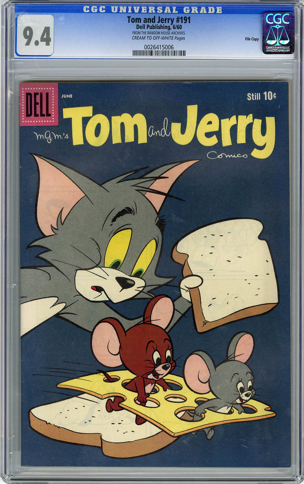 TOM AND JERRY #191 (1960) CGC NM 9.4 COW Pgs FILE COPY