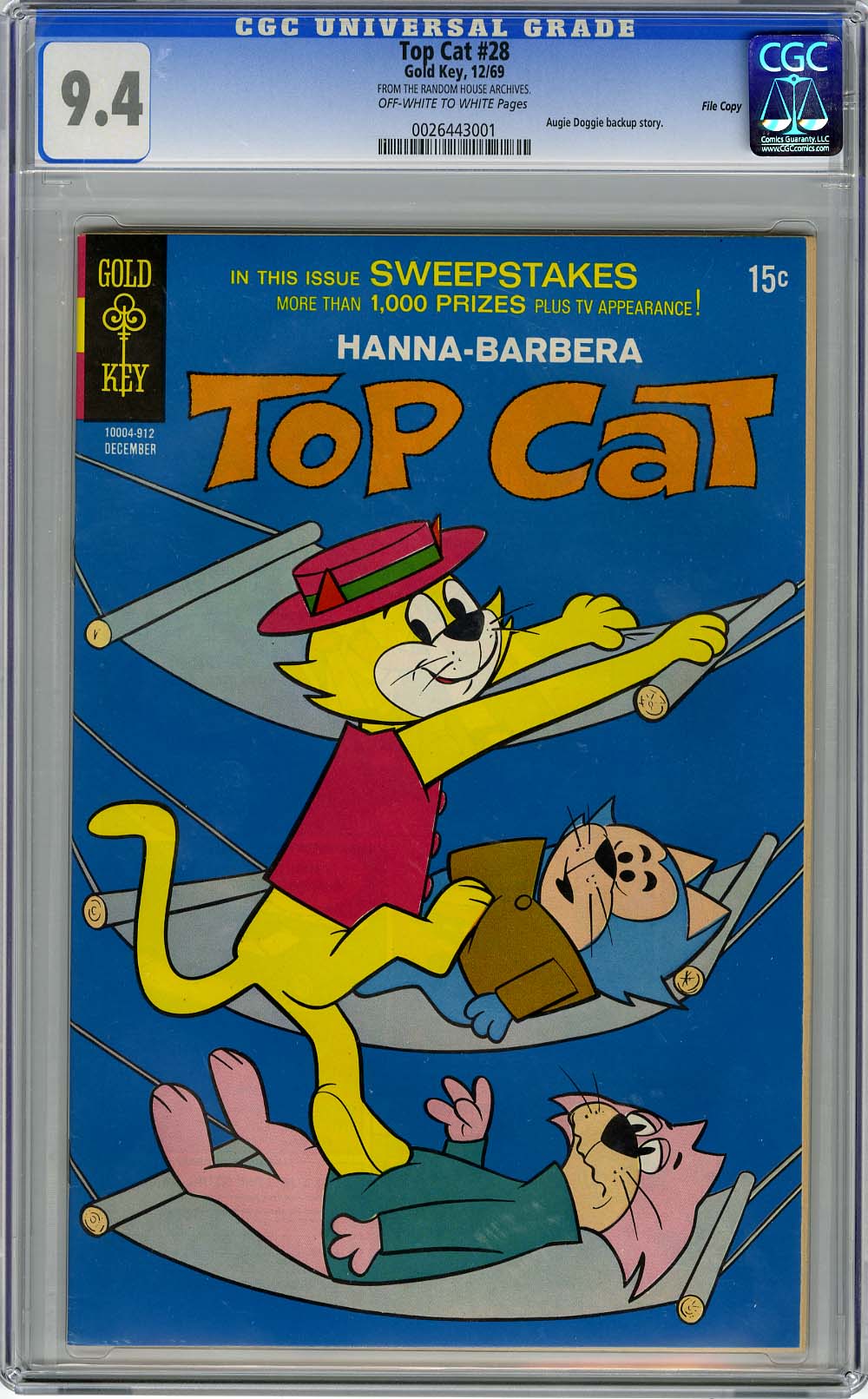TOP CAT #28 (1969) CGC NM 9.4 OWW Pages - FILE COPY