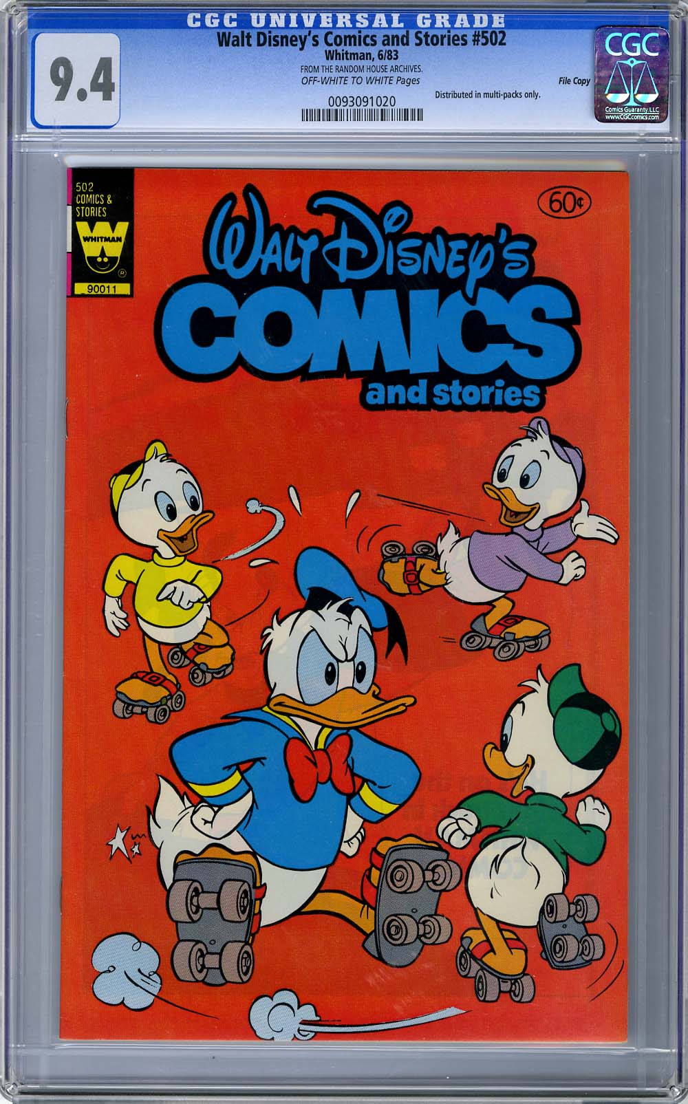 WALT DISNEY'S COMICS AND STORIES #502 CGC NM 9.4 OWW Pg