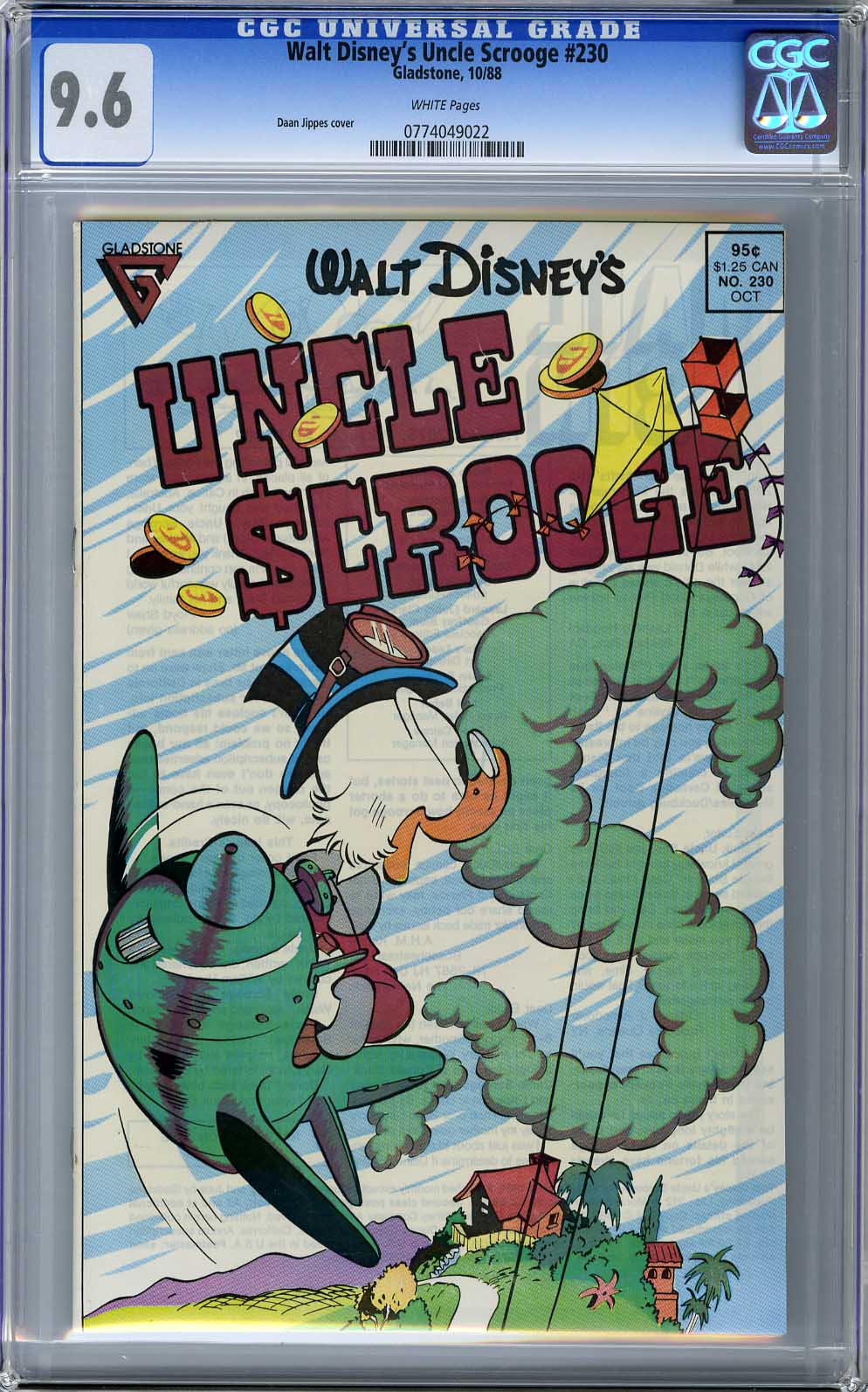 WALT DISNEY'S UNCLE SCROOGE #230 CGC NM+ 9.6 WHITE Pgs