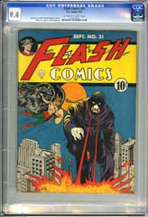 FLASH COMICS #21 (1941) CGC NM 9.4 OWW Pgs - HIGHEST!