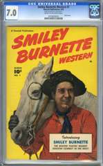 SMILEY BURNETTE WESTERN #1 (1950) CGC 7.0 COW PAGES