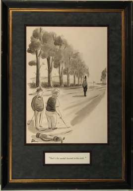 CHARLES ADDAMS - NEW YORKER Cartoon (1939) LINCOLN on GOLF COURSE Orig Art