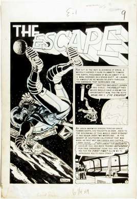 GEORGE ROUSSOS - WEIRD SCIENCE #8 SPLASH PAGE ORIG ART