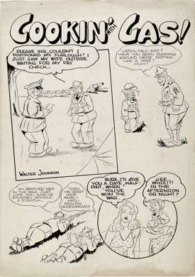 WALTER JOHNSON - COOKING WITH GAS PAGE ORIGINAL ART