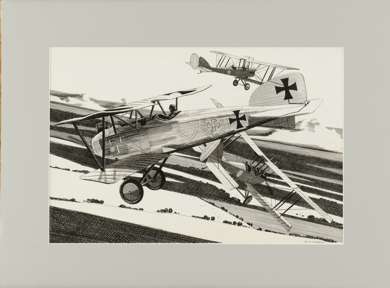 HARRY BORGMAN - AERIAL WWI ILLUSTRATION - ALBATROSS D