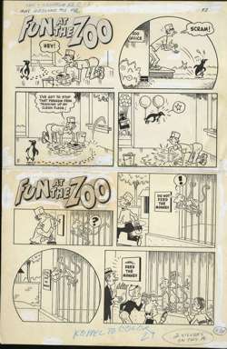 PAUL McCARTHY - FUN AT THE ZOO GAG PG ORIG ART MONKEY 2