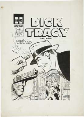 JOE SIMON (att) - DICK TRACY UNPUBLISHED COVER ORIG ART
