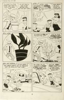 WARREN KREMER - STEVIE #4 PG 10 ORIG ART RUBBER PLANT
