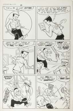 WARREN KREMER - STEVIE #5 PG 23 ORIG ART  FENCING