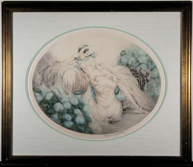 LOUIS ICART - HYDRANGEA - ETCHING / DRYPOINT PRINT 1929