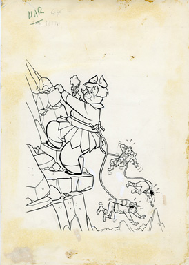WARREN KREMER -LITTLE LOTTA #64 COVER ORIG ART MOUNTAIN