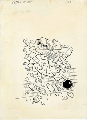 WARREN KREMER -LITTLE LOTTA #101 COVER ORIG ART BOWLING
