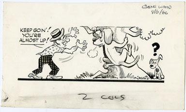 GENE WARD - NEWSPAPER CARTOON ORIG ART DOGS 9-6-66
