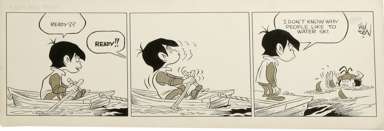 JIM LOGAN - KINGS & THINGS DAILY ORIG ART - WATER SKI