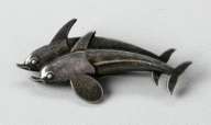GEORG JENSEN - DANISH STERLING SILVER DOLPHIN PIN 1930s