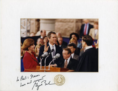 GEORGE W. BUSH GOVERNOR INAUGURATION SIGNED PHOTOGRAPH