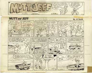 AL SMITH - MUTT & JEFF SUNDAY ORIG ART 10-16-66 ROWBOAT