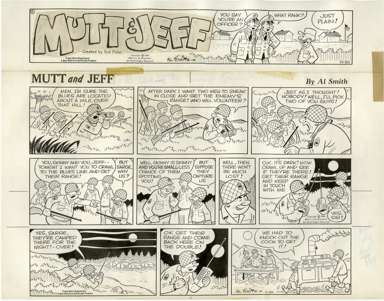 AL SMITH - MUTT & JEFF SUNDAY ORIG ART 11-20-66 RANGE