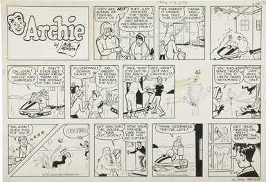 BOB MONTANA - ARCHIE SUNDAY ORIG ART 2-28-71 VERONICA
