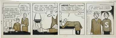 BOB MONTANA - ARCHIE DAILY ORIG ART 3-16-70 FLUTESNOOT