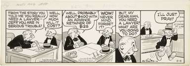 AL SMITH - MUTT & JEFF DAILY ORIGINAL ART 8-8-67