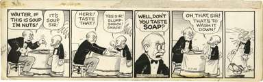 AL SMITH - MUTT & JEFF DAILY STRIP ORIG ART 7-7-56 SOUP